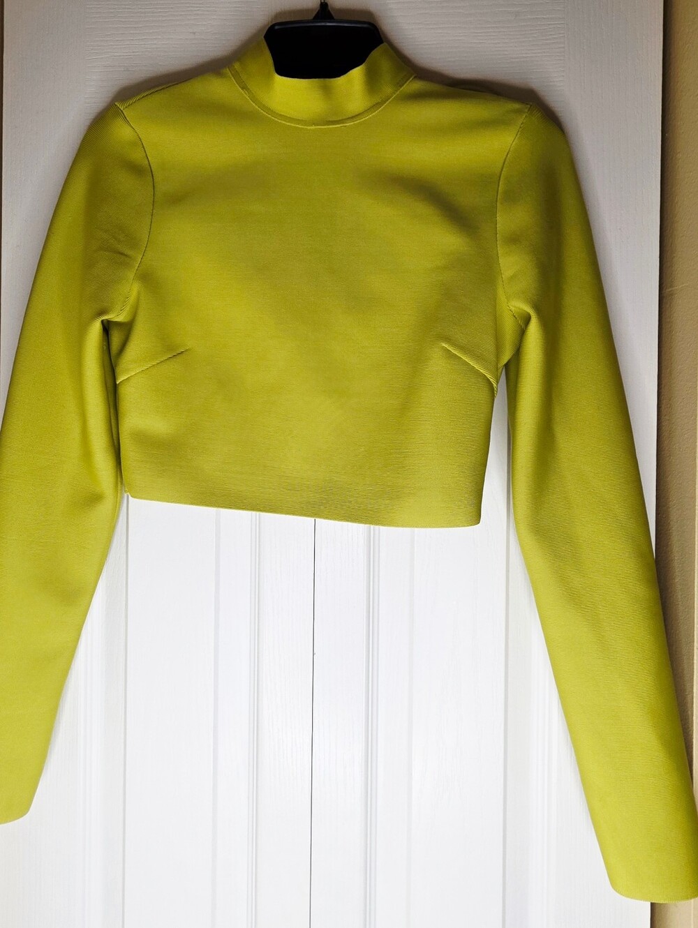 Fashion Nova Women's Long Sleeves Mock Neck Cropped Top
